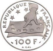 100 Francs / 15 Ecus Rene Descartes obverse image