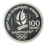 100 Francs Alberville Winter Olympics, France, 1991 reverse image