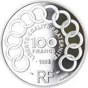 100 Francs / 15 Ecus Jean Monnet obverse image