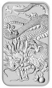 1 Dollar - Elizabeth II 6th Portrait - Chinese Dragon Bullion Bar, Australia, 2022 reverse image