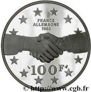 100 Francs General de Gaulle / Adenauer, France, 1994 reverse image