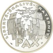 100 Francs - 50th Anniversary of the end of World War II Silver Proof Issue, France, 1995 reverse image