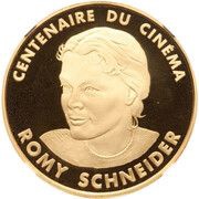 100 Franc Romy Schneider, gold, France, 1995 reverse image