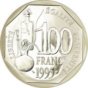 100 Francs Louis Pasteur, France, 1995 reverse image