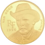 100 Francs / 15 Euros Vincent Van Gogh - Autoportrait obverse image