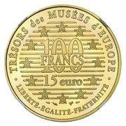 100 Francs / 15 Euro Raphael Jean A.D. Ingres - La Source, France, 1996 reverse image