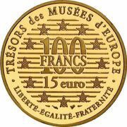 100 Francs / 15 Euros Shang Dynasty Elephant reverse image