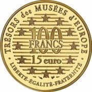100 Francs / 15 Euros Goya - Clothed Maya, France, 1996 reverse image