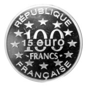 100 Francs / 15 Euros Magere Brug, Amsterdam obverse image
