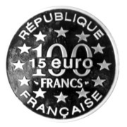 100 Francs / 15 Euro Little Mermaid obverse image