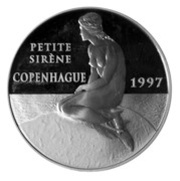 100 Francs / 15 Euro Little Mermaid, France, 1997 reverse image