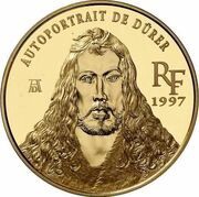 100 Francs / 15 Euros Albert Dürer - Autoportrait obverse image