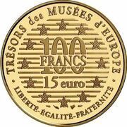 100 Francs / 15 Euros Albert Dürer - Autoportrait, France, 1997 reverse image