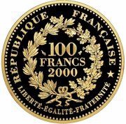 100 Francs Dupre Style Bust, France, 2000 reverse image