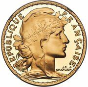 100 Francs Chaplain's Marianne Bust, France, 2000 reverse image