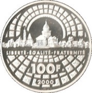 100 Francs Jacques-Germain Soufflot, France, 2000 reverse image