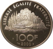 100 Francs Jean-Jacques Rousseau, France, 2000 reverse image