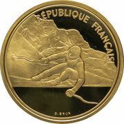 500 Francs Winter Olympics, Skiing obverse image