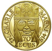 500 Francs / 70 Ecus Charlemagne reverse image