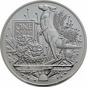 1 Dollar - Elizabeth II 6th Portrait - Coat of Arms - New South Wales; Silver, Australia, 2022 reverse image