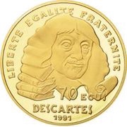 500 Francs - 70 ecus Descartes 1991 obverse image