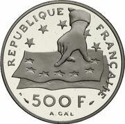 500 Francs / 70 Ecus Rene Descartes obverse image