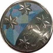 1 Dollar - Elizabeth II 6th Portrait - The Great Aussie Coin Hunt 3 - Letter X Coloured, Australia, 2022 reverse image