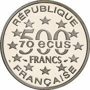 500 Francs / 70 Ecus Brandenburg Gate obverse image