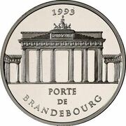 500 Francs / 70 Ecus Brandenburg Gate reverse image