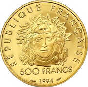 500 Francs Olympics obverse image