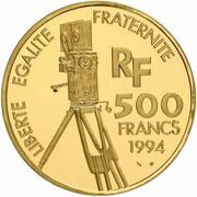 500 Francs Charlie Chaplin; Large module obverse image