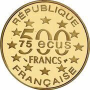 500 Francs / 75 Ecus Parthenon obverse image