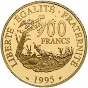 500 Francs Jean de la Fontaine, France, 1995 reverse image
