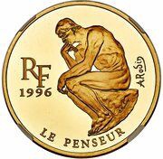 500 Francs / 75 Euro Rodin - The Thinker obverse image