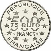 500 Francs / 75 Euros St. Stephen's Cathedral, Vienna obverse image