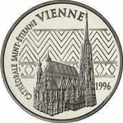 500 Francs / 75 Euros St. Stephen's Cathedral, Vienna, France, 1996 reverse image
