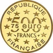 500 Francs / 75 Euros Grand Place, Bruxelles obverse image