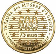 500 Francs / 75 Euro Chinese Horseman, France, 1996 reverse image