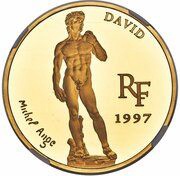 500 Francs / 75 Euro Michelangelo - David obverse image