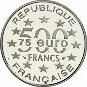 500 Francs / 75 Euros The Tour of Belem obverse image