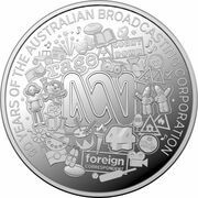 1 Dollar - Elizabeth II Posthumous; 6th Portrait - 90 Years of the ABC, Australia, 2022 reverse image