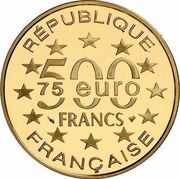 500 Francs / 75 Euros Copenhagen Little Mermaid obverse image