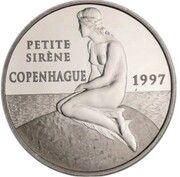 500 Francs / 75 Euros Copenhagen Little Mermaid, France, 1997 reverse image