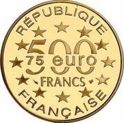 500 Francs / 75 Euros Rock of Cashel obverse image