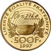 500 Francs Pierre and Marie Curie, France, 1997 reverse image