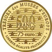 500 Francs / 75 Euros Degas - The Little Dancer, France, 1997 reverse image
