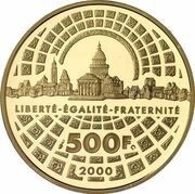 500 Francs Jacques Germain Soufflot, France, 2000 reverse image
