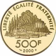500 Francs Jean Jacques Rousseau, France, 2000 reverse image