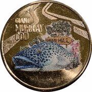1 Dollar In the name of Elizabeth II;; 6th Portrait - The Giant Murray Cod; Coloured, Australia, 2023 reverse image
