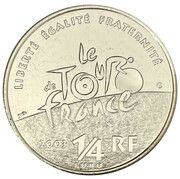 ¼ Euro Tour de France obverse image